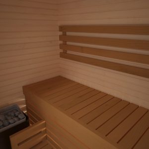 Cabin Sauna Khô Gỗ Thông Bắc Âu 2 Người Tiết Kiệm Điện 1.2x1.2m