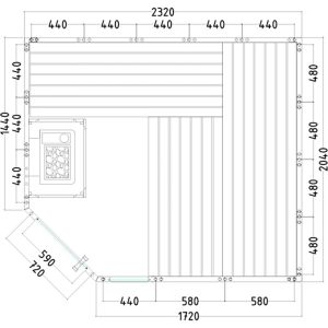 Cabin Xông Hơi Khô Komfort Corner Large 3-4 Người Gỗ Aspen – hình 3