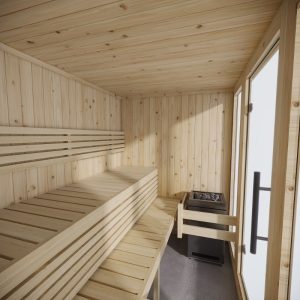 Cabin Xông Hơi Khô Sauna Cabin 224x175 4 Người Gỗ Hemlock – hình 5