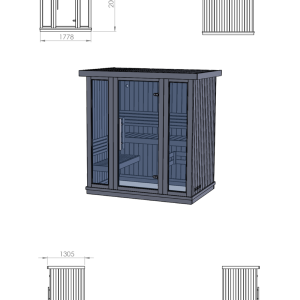 Cabin Xông Hơi Khô Sauna Cabin 3-4 Người Gỗ Thông – hình 1