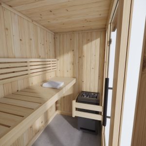 Cabin Xông Hơi Khô Sauna Cabin 3-4 Người Gỗ Thông – hình 2