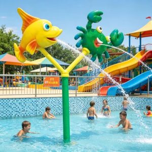 Đài Phun Nước Hình Cá Cua Composite Cho Sân Chơi Nước Trẻ Em - hình 5
