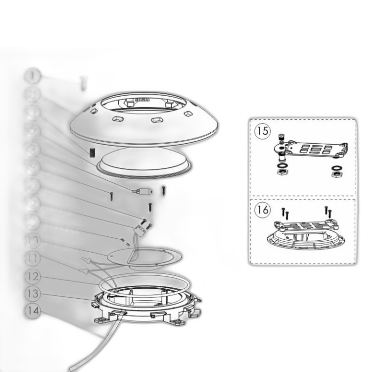 Đèn LED Hồ Bơi Tiết Kiệm Điện Emaux UL CP100 Chống Nước IP68