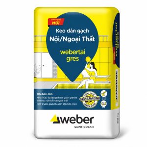 Keo Dán Gạch Weber Webertai GRES 25kg – Gạch Khổ Lớn, Hồ Bơi, Ngoài Trời