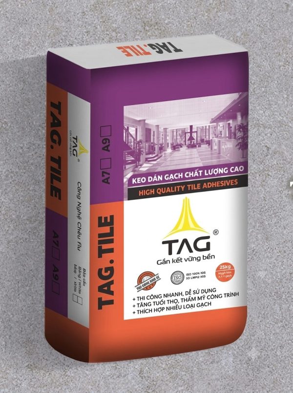 Keo Dán Gạch TAG Tile A7 20kg – Chuyên Hồ Bơi & Dán Chồng Lên Gạch Cũ