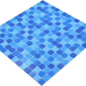 Gạch Mosaic Thủy Tinh Hồ Bơi Chuyển Sắc Xanh (Loang Màu)
