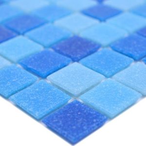 Gạch Mosaic Thủy Tinh Hồ Bơi Chuyển Sắc Xanh (Loang Màu) - hình 1