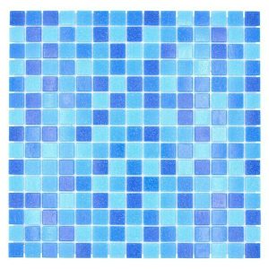 Gạch Mosaic Thủy Tinh Hồ Bơi Chuyển Sắc Xanh (Loang Màu) - Khổ Lớn 720 Vỉ (72m²) - hình 2