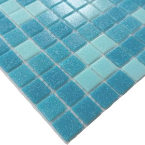 Gạch Mosaic Thủy Tinh Hồ Bơi Phối Xanh Xanh Dương Bóng - Bộ 10 Vỉ - hình 2