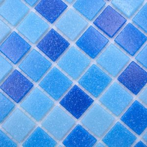 Gạch Mosaic Thủy Tinh Hồ Bơi Phối Xanh Xanh Dương Bóng - Bộ 10 Vỉ - hình 3