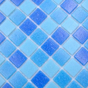 Gạch Mosaic Thủy Tinh Hồ Bơi Xanh Băng Xanh Dương - hình 4