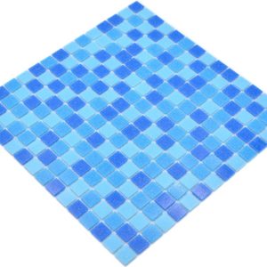 Gạch Mosaic Thủy Tinh Hồ Bơi Xanh Băng Xanh Dương - Bộ 10 Vỉ