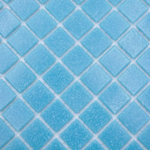 Gạch Mosaic Thủy Tinh Hồ Bơi Xanh Ngọc Xanh Dương Bóng - Bộ 10 Vỉ - hình 2