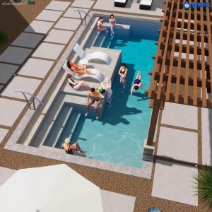 Hồ Bơi Composite Magnate – 4.9×10.7m | 4.9×13.4m