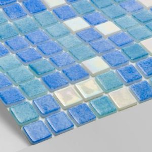 Gạch Mosaic Thủy Tinh Xanh Trắng Tiết Kiệm Cho Hồ Bơi Ecotechpool