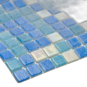 Gạch Mosaic Thủy Tinh Xanh Trắng Tiết Kiệm Cho Hồ Bơi Ecotechpool
