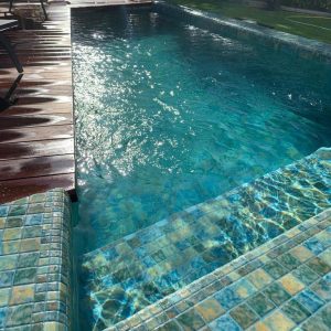 Gạch Mosaic Thủy Tinh Màu Cát Vàng Bali Tiết Kiệm Bền Bỉ Cho Hồ Bơi