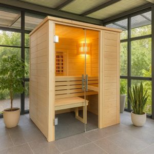 Phòng Xông Hơi Hồng Ngoại Alaska Mini Infra 2 Người Gỗ Thông – hình 2