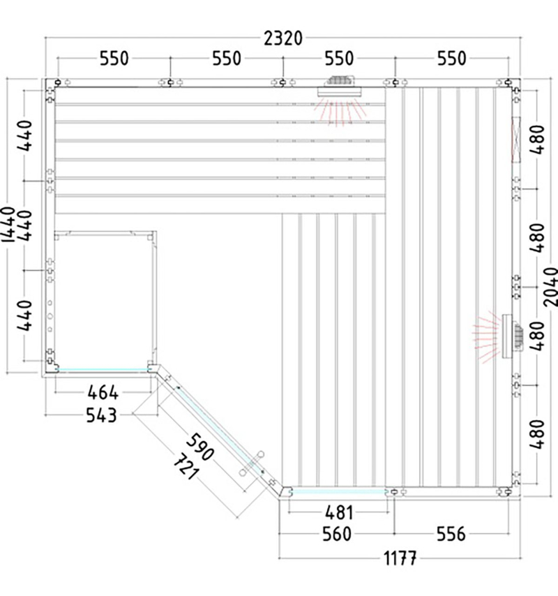 Phòng Xông Hơi Hồng Ngoại Arktis Infra+ 3-4 Người Gỗ Aspen Phòng Xông Hơi Hồng Ngoại Arktis Infra+ 3-4 Người Gỗ Aspen – hình 1
